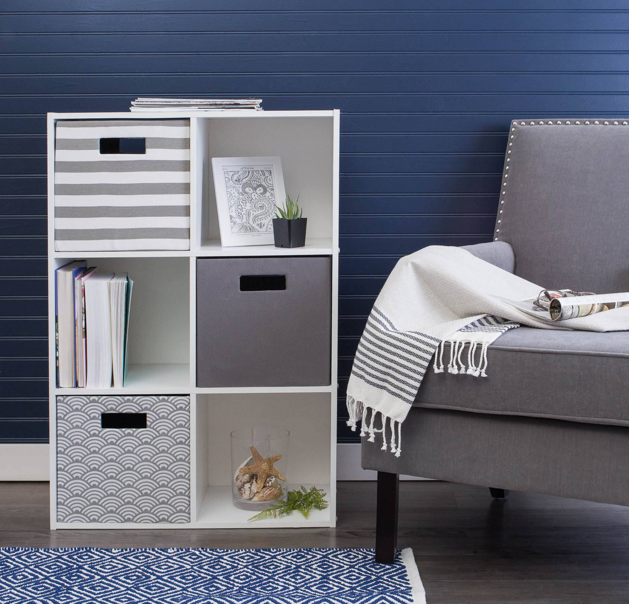 DII® 11" Gray Waves Cube Storage Bin